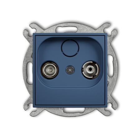 Karlik Seria Mini Mechanizm gniazda abonenckiego RTV przelotowego 9dB kolor navy blue symbol 64MG9P