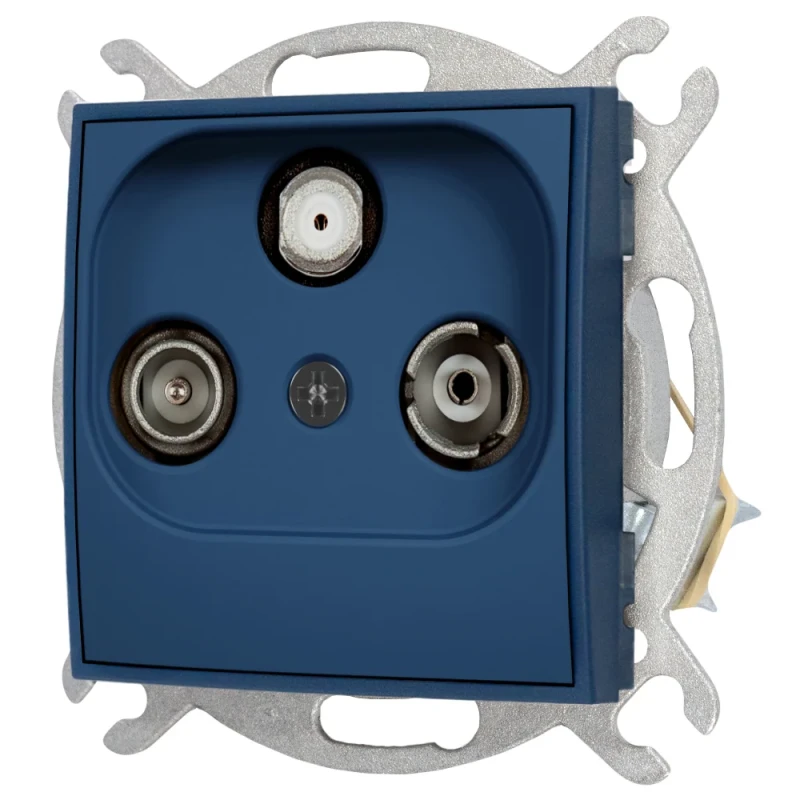 Karlik Seria Mini Mechanizm gniazda abonenckiego RTV-SAT końcowego 1,5dB kolor navy blue symbol 64MGS