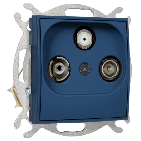 Karlik Seria Mini Mechanizm gniazda abonenckiego RTV-SAT końcowego 1,5dB kolor navy blue symbol 64MGS