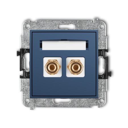 Karlik Seria Mini Mechanizm gniazda głośnikowego pojedynczego (typu banan - czerwony i czarny, pozłacany, 4 mm2, do lutowania) kolor navy blue symbol 64MGG-3