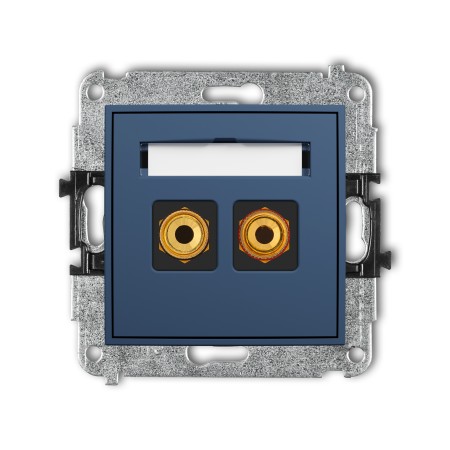 Karlik Seria Mini Mechanizm gniazda głośnikowego pojedynczego (typu banan - czerwony i czarny, pozłacany, 4 mm2, skręcany) kolor navy blue symbol 64MGG-4
