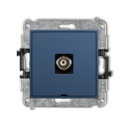 Karlik Seria Mini Mechanizm gniazda pojedynczego BNC, bez pola opisowego kolor navy blue symbol 64MGBNCBO-1