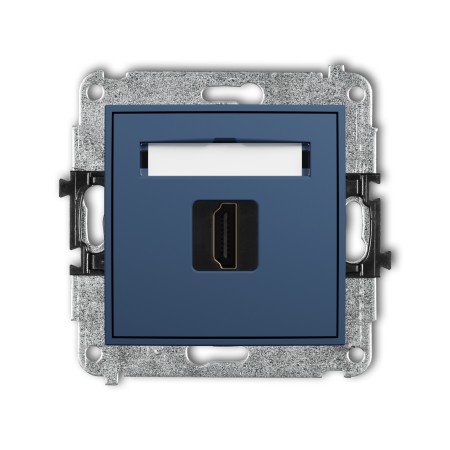 Karlik Seria Mini Mechanizm gniazda pojedynczego HDMI 2.1, 8K kolor navy blue symbol 64MHDMI-5