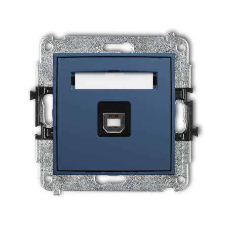 Karlik Seria Mini Mechanizm gniazda pojedynczego USB A-B 2.0 kolor navy blue symbol 64MGUSB-3