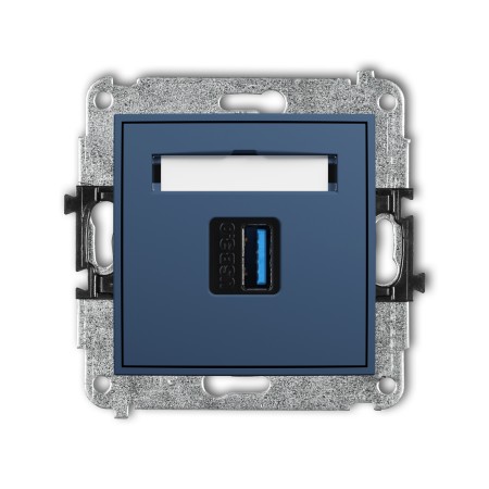Karlik Seria Mini Mechamizm gniazda pojedynczego USB A-A 3.0 kolor navy blue symbol 64MGUSB-5