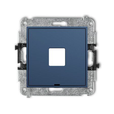 Karlik Seria Mini Mechanizm gniazda multimedialnego pojedynczego bez modułu, bez pola opisowego (standard Keystone) kolor navy blue symbol 64MGMBO-1P