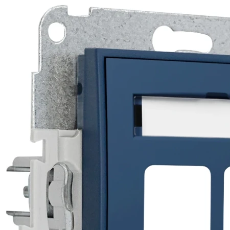 Karlik Seria Mini Mechanizm gniazda multimedialnego podwójnego bez modułu (standard Keystone) kolor navy blue symbol 64MGM-2P