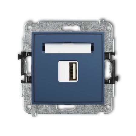 Karlik Seria Mini Mechanizm ładowarki USB pojedynczej USB A, 10W max., 5V, 2A kolor navy blue symbol 64MCUSB-3