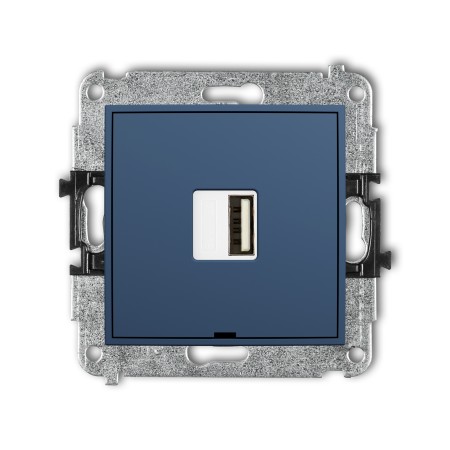 Karlik Seria Mini Mechanizm ładowarki USB pojedynczej USB A, 10W max., 5V, 2A, bez pola opisowego kolor navy blue symbol 64MCUSBBO-3