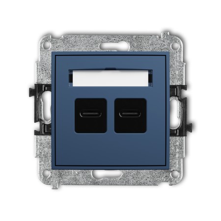 Karlik Seria Mini Mechanizm ładowarki USB podwójnej 2xUSB C, 20W max. kolor navy blue symbol 64MCUSB-7