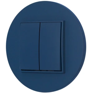 Włącznik podwójny z ramką okrągłą seria MINI kolor navy blue