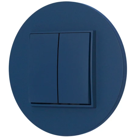 Włącznik podwójny z ramką okrągłą seria MINI kolor navy blue