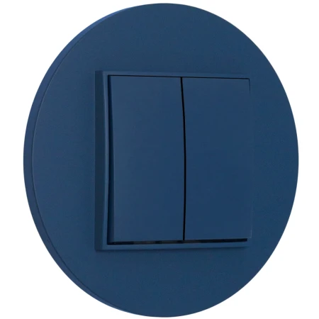 Włącznik podwójny z ramką okrągłą seria MINI kolor navy blue