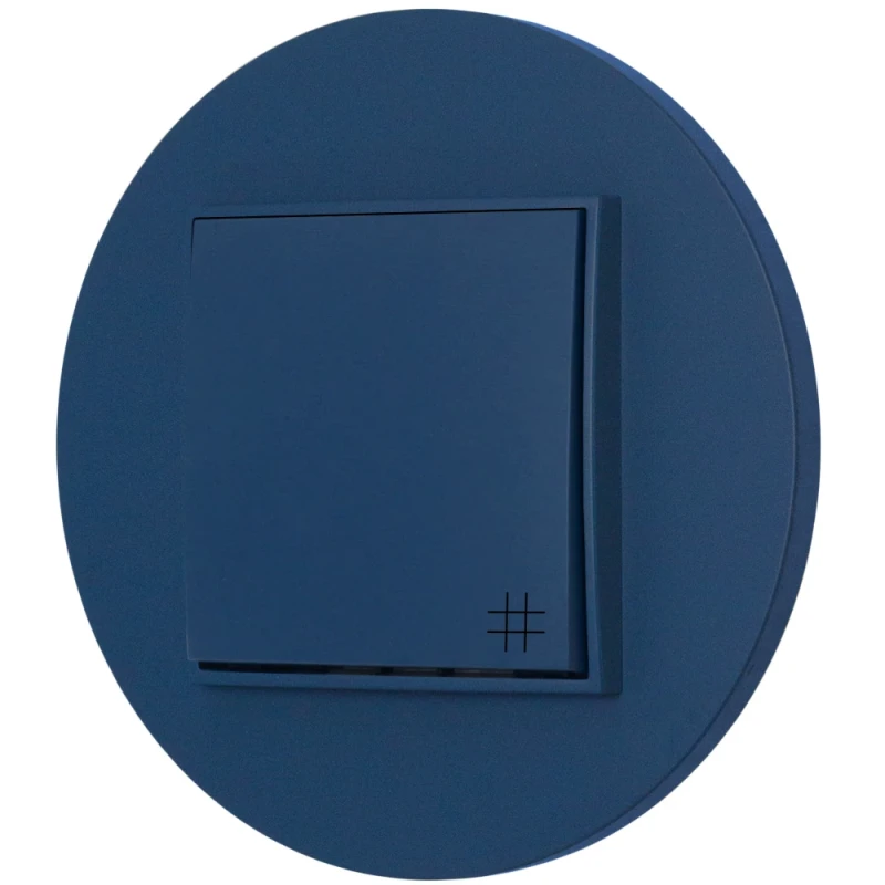 Włącznik krzyżowy z ramką okrągłą seria MINI kolor navy blue