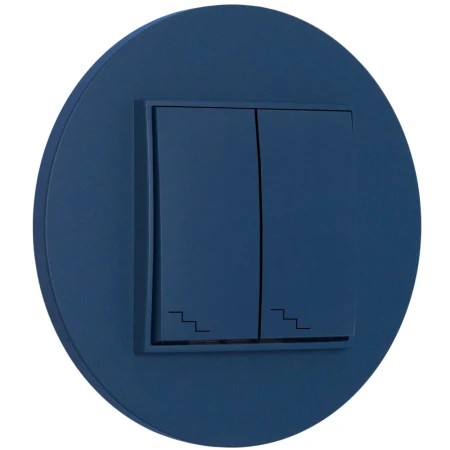 Włącznik schodowy podwójny z ramką okrągłą seria MINI kolor navy blue