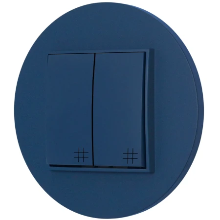Włącznik krzyżowy podwójny z ramką okrągłą seria MINI kolor navy blue