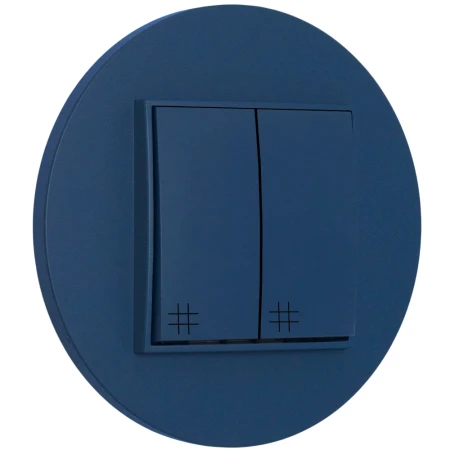 Włącznik krzyżowy podwójny z ramką okrągłą seria MINI kolor navy blue