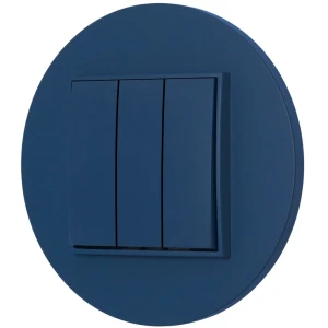 Włącznik potrójny z ramką okrągłą seria MINI kolor navy blue