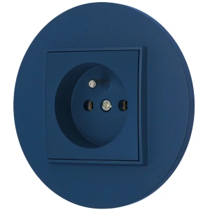 Gniazdo pojedyncze z ramką okrągłą seria MINI kolor navy blue