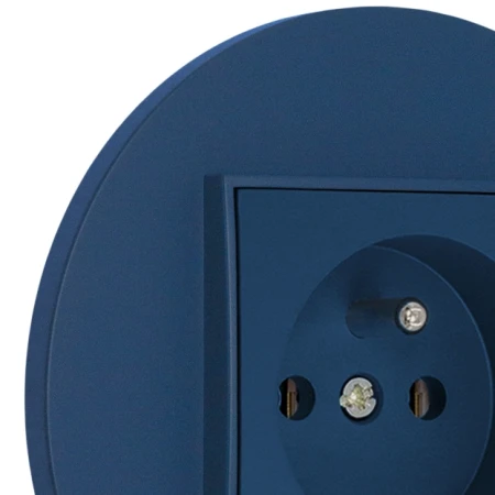 Gniazdo pojedyncze z ramką okrągłą seria MINI kolor navy blue
