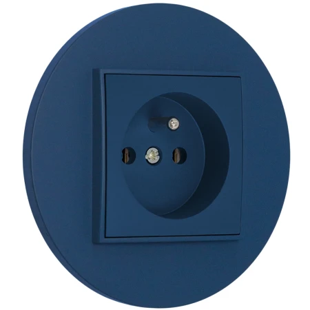 Gniazdo pojedyncze z ramką okrągłą seria MINI kolor navy blue