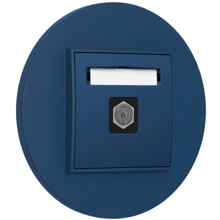 Gniazdo antenowe 1x z ramką okrągłą seria MINI kolor navy blue