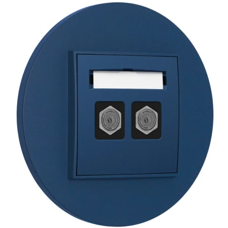 Gniazdo antenowe 2x z ramką okrągłą seria MINI kolor navy blue