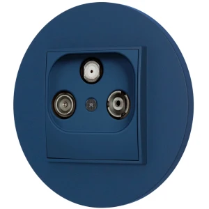 Gniazdo rtv-sat z ramką okrągłą seria MINI kolor navy blue
