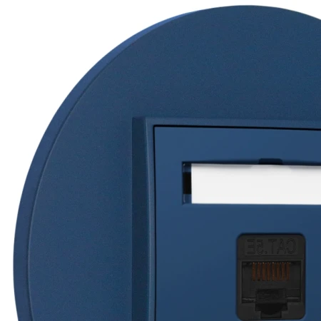Gniazdo internetowe rj45 1x z ramką okrągłą seria MINI kolor navy blue