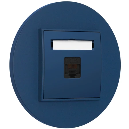Gniazdo internetowe rj45 1x z ramką okrągłą seria MINI kolor navy blue