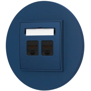 Gniazdo internetowe rj45 2x z ramką okrągłą seria MINI kolor navy blue