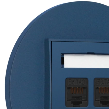 Gniazdo internetowe rj45 2x z ramką okrągłą seria MINI kolor navy blue