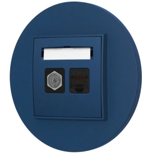 Gniazdo rj45/antenowe z ramką okrągłą seria MINI kolor navy blue