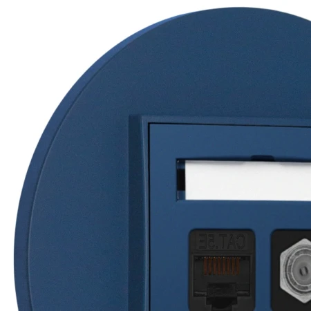 Gniazdo rj45/antenowe z ramką okrągłą seria MINI kolor navy blue