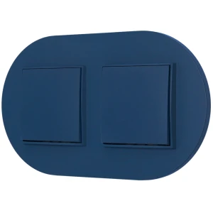 Dwa włączniki pojedyncze z ramką okrągłą seria MINI kolor navy blue