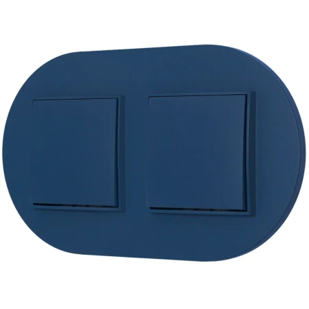 Dwa włączniki pojedyncze z ramką okrągłą seria MINI kolor navy blue