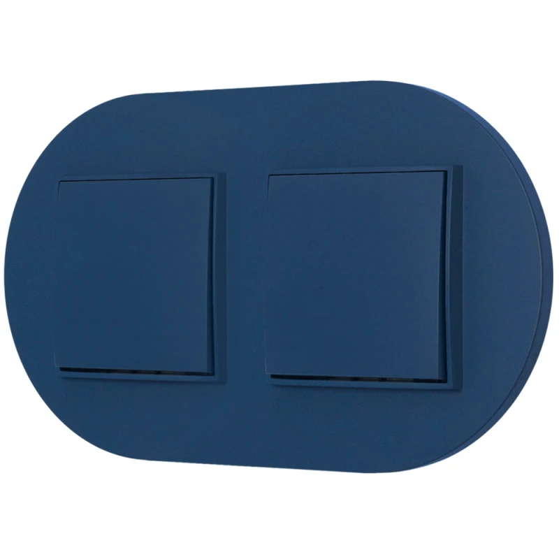Dwa włączniki pojedyncze z ramką okrągłą seria MINI kolor navy blue