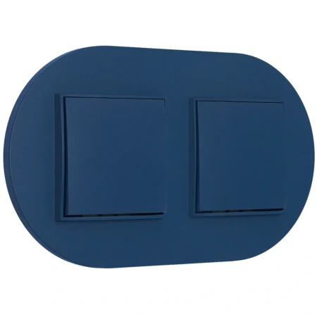Dwa włączniki pojedyncze z ramką okrągłą seria MINI kolor navy blue