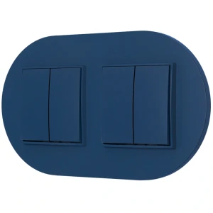 Dwa włączniki podwójne z ramką okrągłą seria MINI kolor navy blue