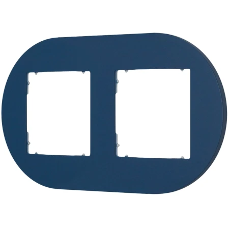 Dwa gniazda pojedyncze z ramką okrągłą seria MINI kolor navy blue