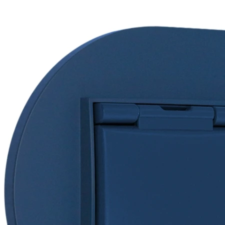 Dwa gniazda hermetyczne do łazienki z ramką okrągłą seria MINI kolor navy blue