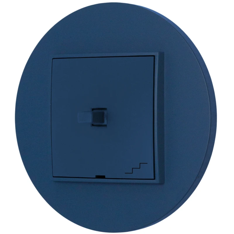 Włącznik schodowy w stylu USA ramka okrągła seria Mini kolor navy blue