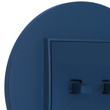 Włącznik schodowy podwójny w stylu USA ramka okrągła seria Mini kolor navy blue
