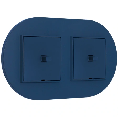 Dwa włączniki pojedyncze w stylu USA ramka okrągła seria Mini kolor navy blue
