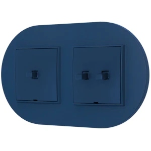 Włącznik pojedynczy i podwójny w stylu USA ramka okrągła seria Mini kolor navy blue