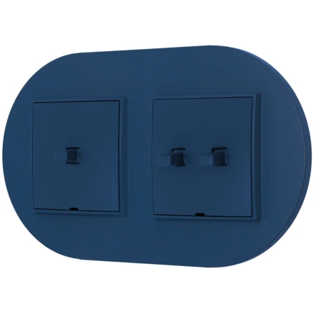 Włącznik pojedynczy i podwójny w stylu USA ramka okrągła seria Mini kolor navy blue