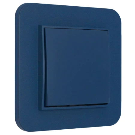 Włącznik pojedynczy z ramką zaokrągloną seria MINI kolor navy blue