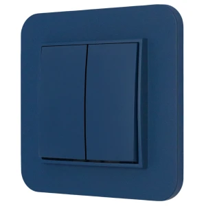 Włącznik podwójny z ramką zaokrągloną seria MINI kolor navy blue