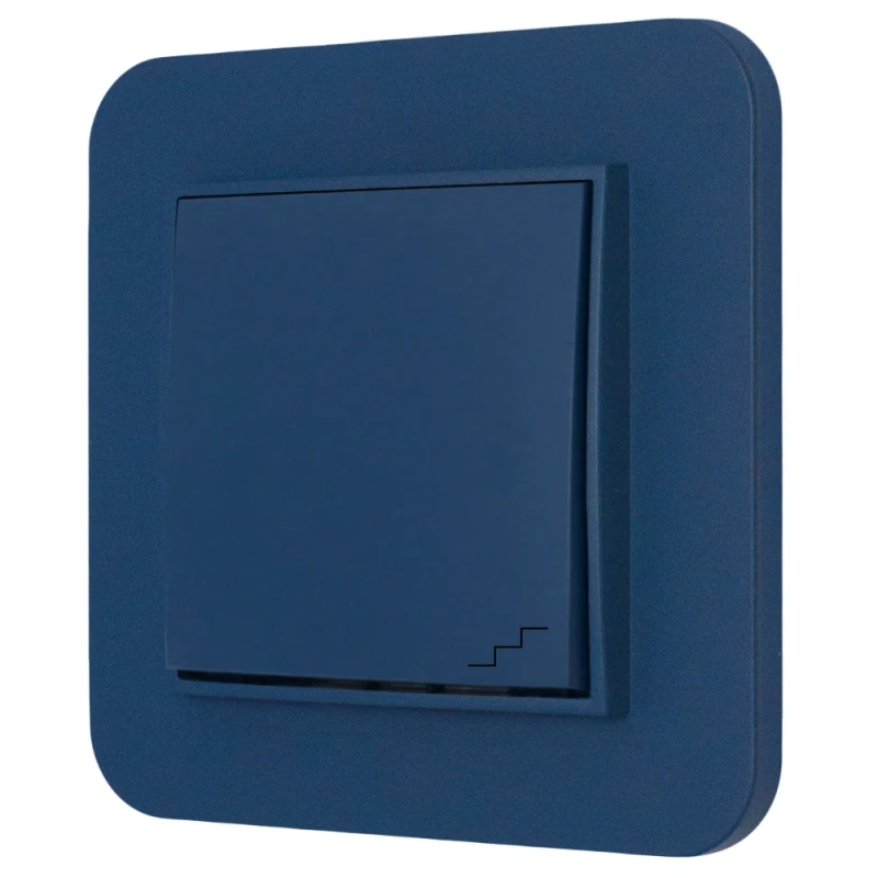 Włącznik schodowy z ramką zaokrągloną seria MINI kolor navy blue