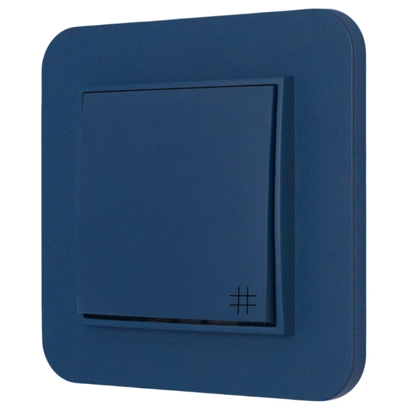 Włącznik krzyżowy z ramką zaokrągloną seria MINI kolor navy blue